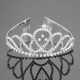 Bridal Tiaras With Rhinestones Wedding Jewelry Girls Headpieces Birthday Party Performance Pageant Crystal Crowns Wedding Accessories BW-ZH031