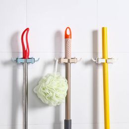 Wall Mounted Mop Organiser Holder Brush Broom Hanger Storage Rack Kitchen Clip Seamless Mop Hook With Mounted Hanging