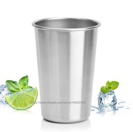 100pcs High Quality 500ML 304 Stainless Steel Beer Mug Cup Drink Cups Milk Juice Coffee Tea Beer Anti-shock Mixed 3 Colours