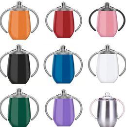 12oz 360ml Sippy Pacifier Cup Stainless Steel tumbler cup lid with Handle Vacuum Insulated Leak Proof Travel cup Baby bottle LJJK2017