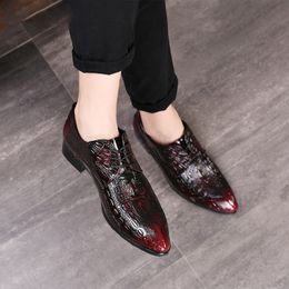 Men Crocodile Leather Dress Shoes Men Oxford Shoes For Men Formal Mariage Wedding Shoes Zapatos Hombre Vestir