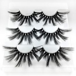 25MM Eyelashes Big lashes 3 Pairs Natural Long Thick Handmade Lashes Hair Extension Popular Styles Beauty