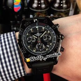 New Chronograph Date AB041012 AB011011 Black Dial Quartz Stopwatch Mens Watch PVD Black Steel Case Rubber Strap Gents Watches Hello_Watch