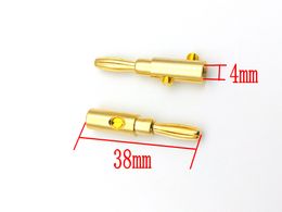 10pcs Gold plated Copper Speaker 4mm Banana Plug for Audio Jack Cable ADAPTER