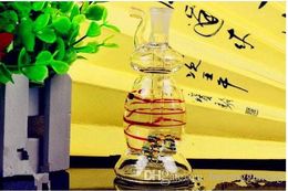 2019 The pot shaped stripe glass water bottle Wholesale Glass bongs Oil Burner Glass Water Pipes Oil Rigs Smoking Free