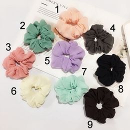 Woman Lady Girl chiffon Hair Scrunchy Ring Elastic Hair Bands Bobble Sports Dance Scrunchie Soft Scrunchie Hairband 100pcs FJ3357