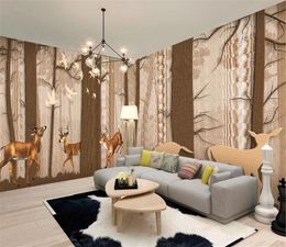 Nordic Woods Elk Creative Whole House Background Wall Painting Beautiful 3d Wallpaper