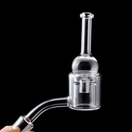 Free DHL!! Double Tube Quartz Thermal Banger With Glass Carb Cap 10mm 14mm 18mm 45 90 Female Male sets For Oil Rigs