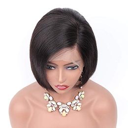 Pixie Cut Human Hair Wig Natural Short Full Lace Wigs Brazilian Virgin Hair 150% Density Lace Wigs for Black Women