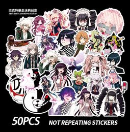 50 PCS Mixed Danganronpa Game Waterproof Skateboard Sticker For Car Luggage Guaitar Skateboard Phone Laptop Bicycle Moto Graffiti Stickers