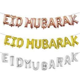 Eid MUBARAK Party Decoration Supplies Ramadan Decor Gold Rose Gold EID MUBARAK Balloons For Muslim EID 16inch LX1587