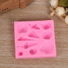 10 Cavities Silicone Mould Chocolate Shell Conch Sea Fondant DIY Cake Decoration Silica Gel Clay Plaster Baking Mould Kitchen Accessories