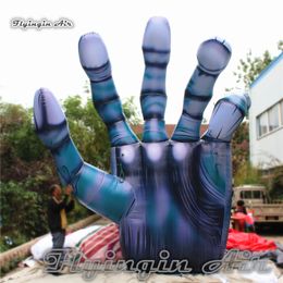 Customized Giant Inflatable Zombie Hand Model 4m Height Hanging/Ground Blow Up Devil Finger Skeleton For Halloween Decoration