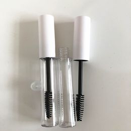 wholesale 10ml Cosmetic Clear Eyelashes Cream Storage Bottle, Makeup Mascara Tube with white cap fast shipping