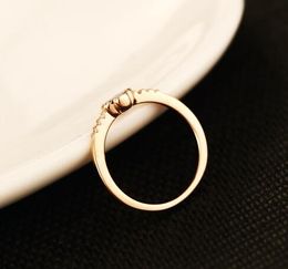 Fashion Korean Inlaid Zircon Ring Plated 18k Real Gold Simple Female Ring Fashion Classic Women Ring Valentine's Day Gift