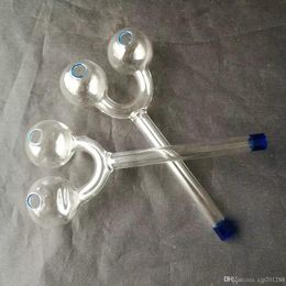 Double-headed bow and bow burner bongs accessories , Unique Oil Burner Glass Bongs Pipes Water Pipes Glass Pipe Oil Rigs Smoking with Droppe