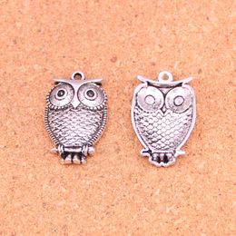47pcs Charms owl standing branch Antique Silver Plated Pendants Making DIY Handmade Tibetan Silver Jewelry 28*18mm