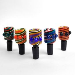 14mm male cane bowl wig wag glass bowl smoking accessories Colourful Heady Bowls Piece for Glass Water Bongs Dab Rigs Pipes