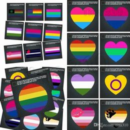 hot Window Stickers Rainbow gay Sticker Pride Rainbow Heart Sticker/ Bear Paw /Rainbow Hand Night Reflective car Decorative Stickers 4743