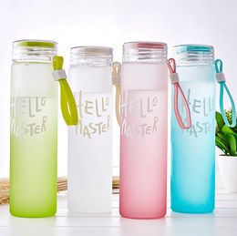 Gradient water cup Glass Bottles Portable Sealed Leak-Proof Gift Cup Advertising Bottles Water Cup 4 Colours KKA7648