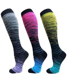 Gradient Compression Socks Basketball Sock Long Knee Athletic Sport Socks Men Fashion Winter Socks Anti Fatigue Pain Leg Shaper GGA3046-1