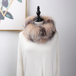 MS.MinShu Fluffy Fur Collar Scarf Real Fox Scarf Natural Fox Hair Collar Winter Women Fur Scarf In Multi colors Drop shipping