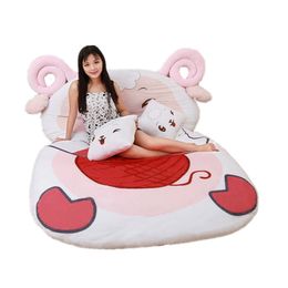 Dorimytrader Giant Animal Sheep Sleeping Bag Tatami Stuffed Cartoon Sheeps Soft Bed Carpet Mattress Beanbag for Kids Gift DY60849