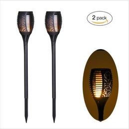 LED Solar Flame Flickering Lawn Lamp Torch Light 72 LED Dancing Flame Lights Waterproof Outdoor Garden Path Landscape Decoration Lamps B584