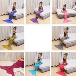 Hot new 8 Color Mermaid Tail Blanket Adult Little Mermaid Blanket Knit Cashmere-Like TV Sofa Blanket WCW708