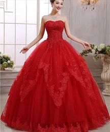 Beautiful Red Quinceanera Dresses Beaded Party Prom Formal Floral Print Ball Gowns Vestidos De 15 Anos QC1475