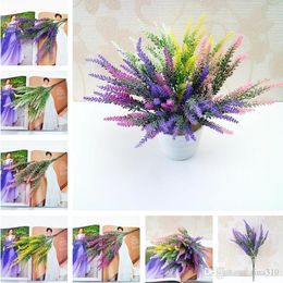 New 5 Styles Artificia Decoration Flowers Romantic Provence Lavender Fake Silk Flowers Wedding Home Favor Simulation Garden Bouquet I260