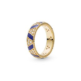 2019 NEW arrival 18K Yellow Gold Women Mens RING Original Box for Pandora Exotic Stones & Stripees Ring luxury designer rings Set