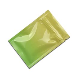 200pcs a lot 7*10cm Pack Resealable Mylar Bags-Smell Proof Pouch Yellow-green gradient Aluminium Foil Packaging Bag Food Safe Mylar Storage