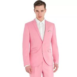 Brand New Pink Men Wedding Tuxdos Notch Lapel Slim Fit Groom Tuxedos Excellent Men Jacket Blazer(Jacket+Pants+Tie) 2221