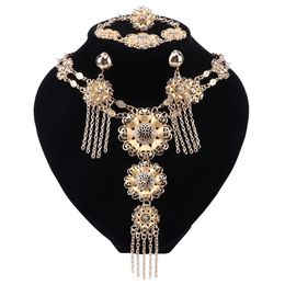 Nigerian Wedding African Beads Jewellery Set Crystal Women Jewellery Sets Dubai Gold Luxury Bridal Jewellery Set