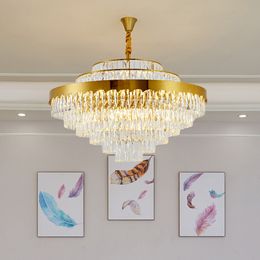 Beautiful and fashionable luxury design crystal chandelier lighting gold kroonluchter AC110V 220v lustre moderne living room lamp