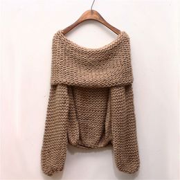 Fashion-ot sale new comfortable knitting keep warm Long Sleeve Thicken Loose Blouse women sweater pull femme