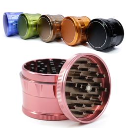 63mm Dia. Drum Shape Herb Grinder Smoking Accessories 4 Layer 4-piece Aluminum Alloy Metal Chamfered Grinders Colorful Tobacco Crusher Via DHL