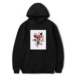 qingdg 2018 Women Hoodies Roses Embroidery Long Sleeve Striped Girl Sweatshirt Black