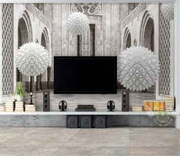 Custom Photo 3d Wallpape 3d Sphere European Architectural Space Modern Home Decor Living Room Wall Covering
