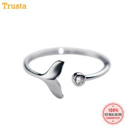 New 100% 925 Sterling Silver band Fashion Women Mermaid Tail Rings Size 5 6 7 Wonderful Gift For Girls Kids Lady's