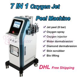 Hot!7 in 1 Israel technology 8 bar oxygen jet peel water dermabrasion hydra facial microcurrent hydradermabrasion oxgen injector spa machine
