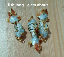 5pcs Vivid Sway Enamel Cute Fish Charms for Jewelry Making Pendant Bracelet Necklace Earrings DIY Cloisonne Goldfish Charm Wholesale