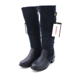 Hot Sale- New Women Boots Zipper Platform Knee High Boots Women Low Heels Motorcycle Boot Warm Shoes Long Plus Size 47