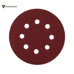 Freeshipping 10Pcs*10 125mm 8 Hole Round Shape Flocking Sandpaper Sanding Discs For Beads Wooden Bead Polishing 60#-1000# Grit