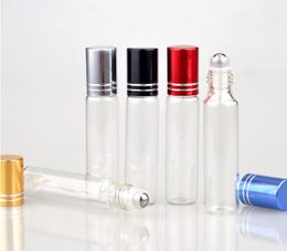 Wholesale 15ML Refillable Mini Cute Glass Perfume Bottle With Roll On Empty Essential Oil Case Eye Cream Vial SN2484