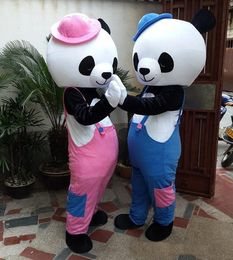 2019 Discount factory sale Helmet Couple panda Mascot Costumes Movie props show walking cartoon Apparel