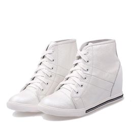 Hot Sale-shoes height increasing high heel shoes lace up soft sneakers
