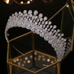 Luxury Bridal Crown Crystal Fashion Headdress Queen Wedding Crown Wedding Jewelry Hair Accessories Tiara Zircon crown Headpieces209u