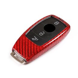Carbon Fiber Car Key Protective Case Key Bag For Mercedes Benz W205 W213 W177 W167 A C E S G Class GLE Auto Accessories